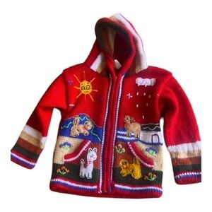 Isabella Mia animal scene Peruvian sweater Size 4